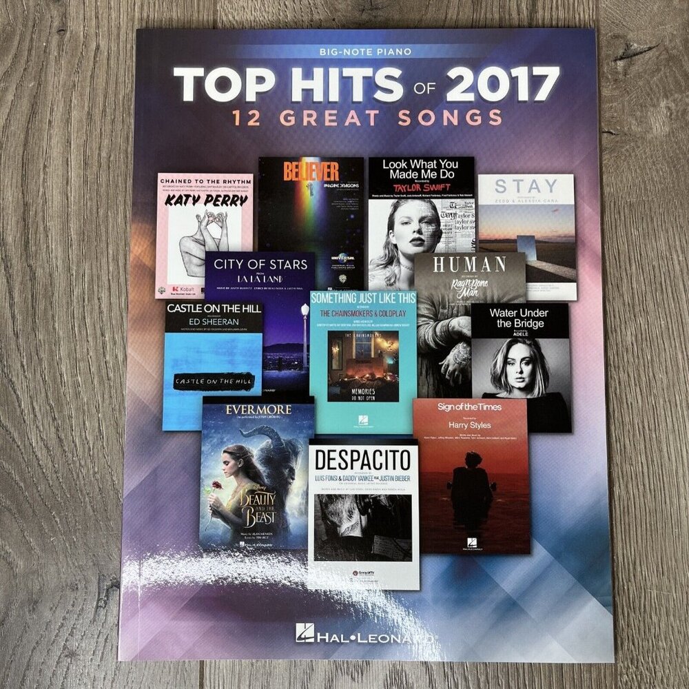 Top Hits of 2017 Big-Note Piano 12 Great Songs Hal Leonard - Picture 2 of 5